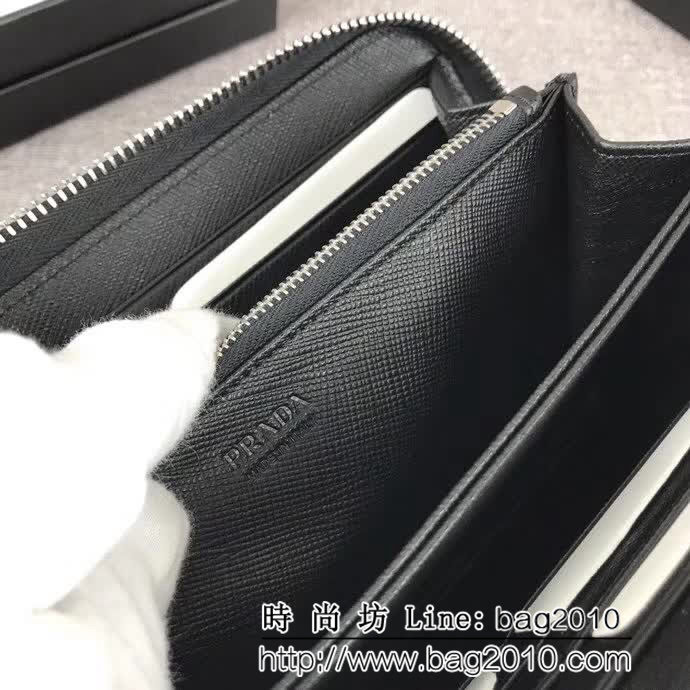 PRADA普拉達 2018最新漫畫印象系列 專櫃最新款 男士單拉鏈錢包 2ML317 DD1077
